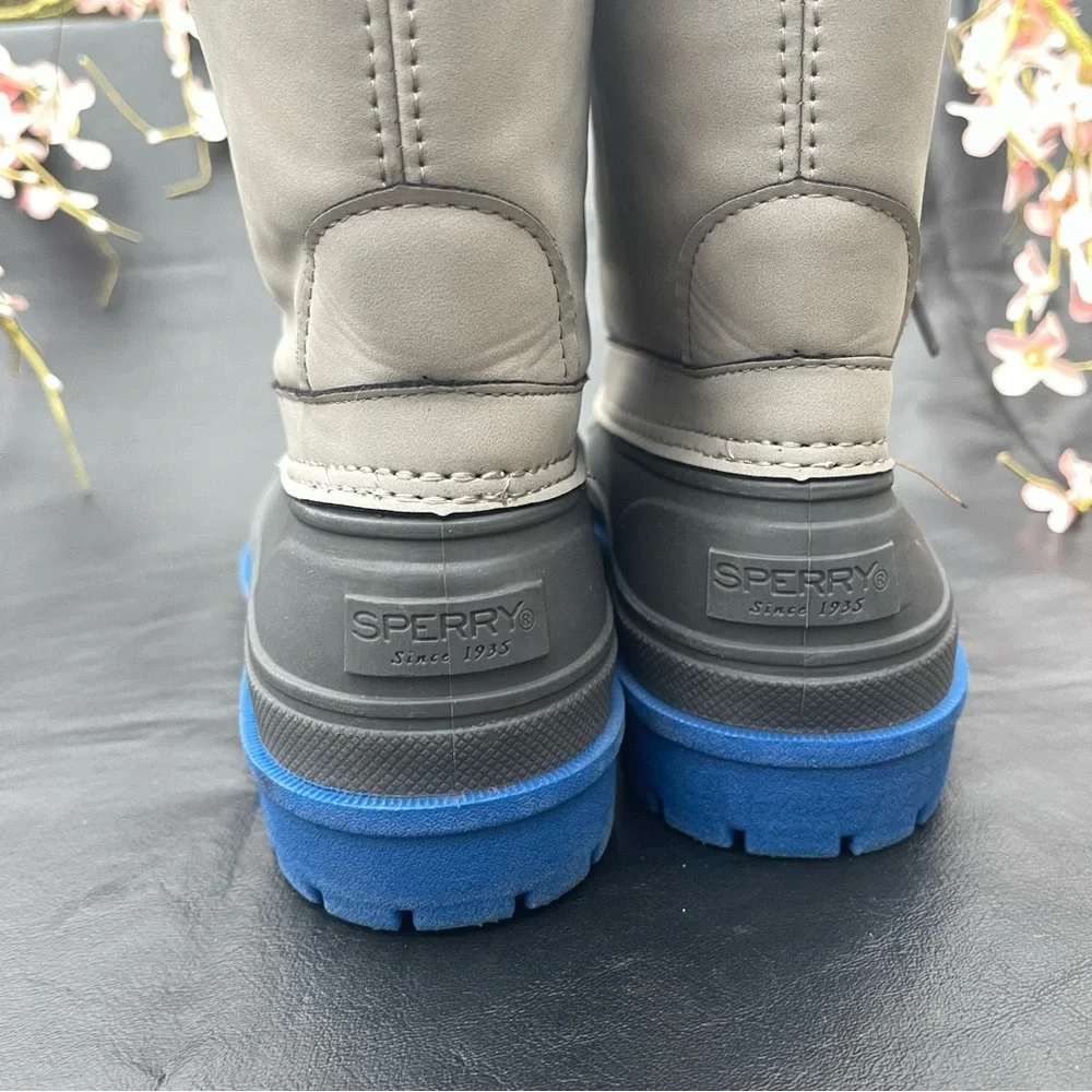 Sperry Top Sider Grey /blue Harbor Water Resistant Boot Big Kid size 5M